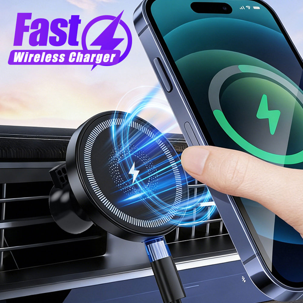 Wireless Car Charger Mount Fast Charging - Магнитный беспроводной автомобильный держатель-зарядка для телефона