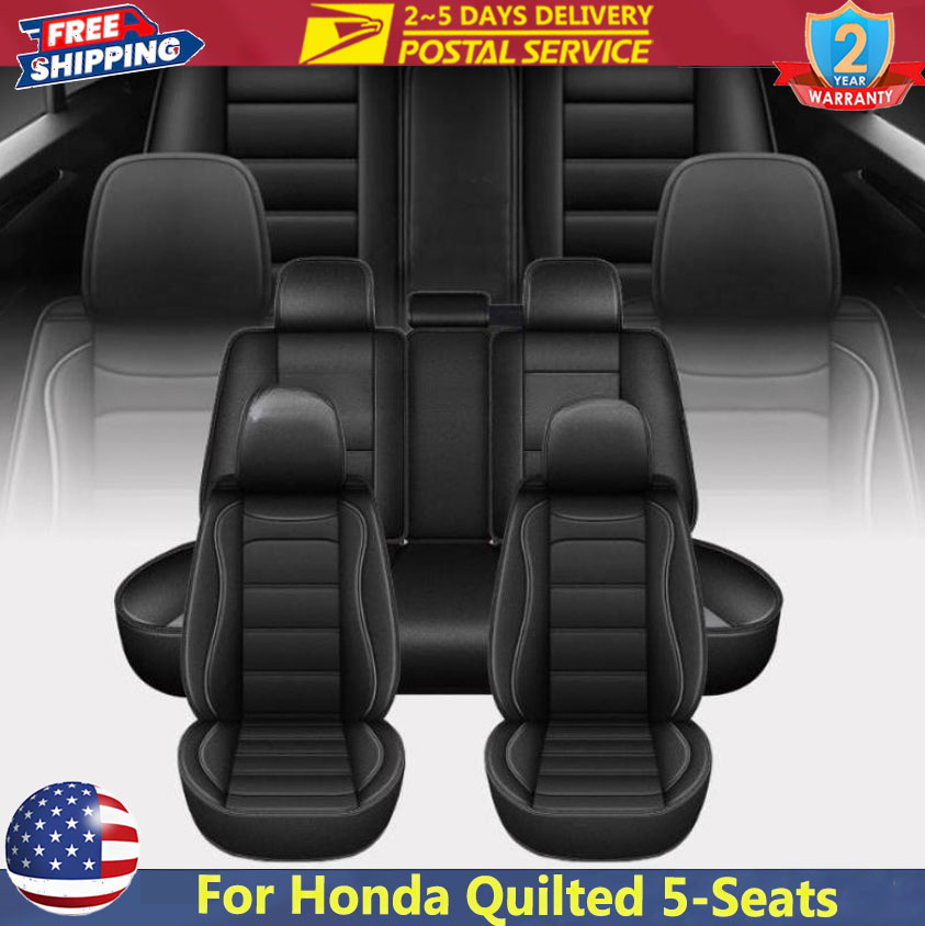 Leather Car Seat Covers Full Set Universal - Черные универсальные чехлы на сиденья для
