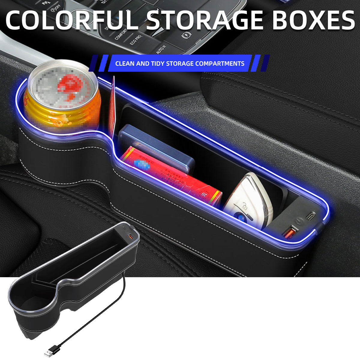 Seat Gap Filler Organizer With Usb Charger - Органайзер для автомобильного сиденья с держателем