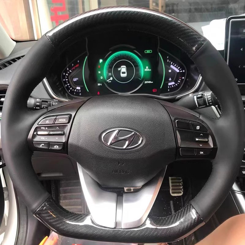 Car Steering Wheel Cover Anti Slip Breathable - Для Hyundai Elantra 4 2016-2019, Ioniq