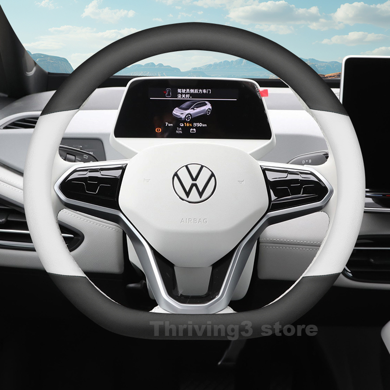 Car Steering Wheel Cover Anti Slip Breathable - Кожаный чехол на руль автомобиля для