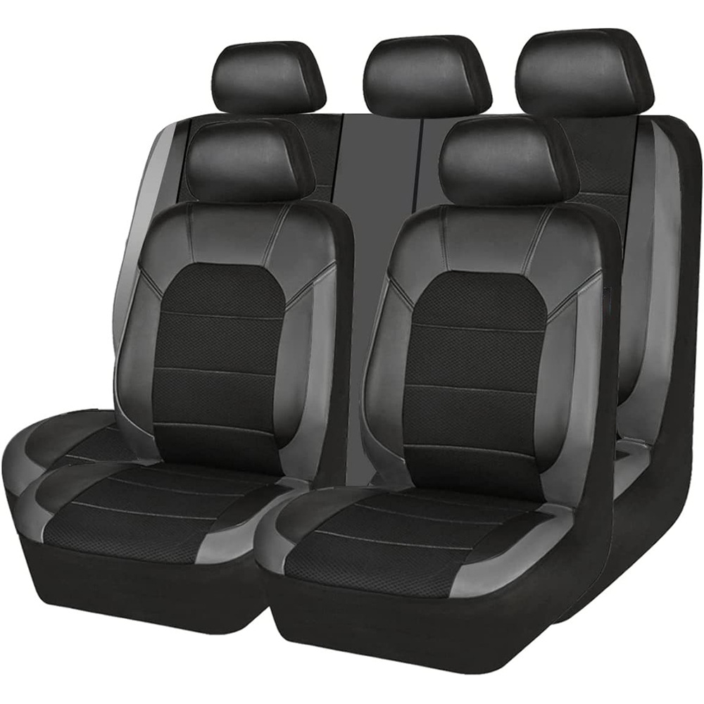 Leather Car Seat Covers Full Set Universal - Чехол на автомобильное сиденье, 9 шт./компл.,