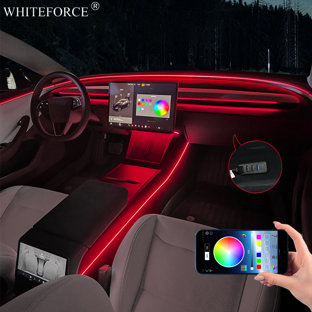 Led Ambient Interior Car Lights App Control - Для Tesla Model Y Juniper светодиодный