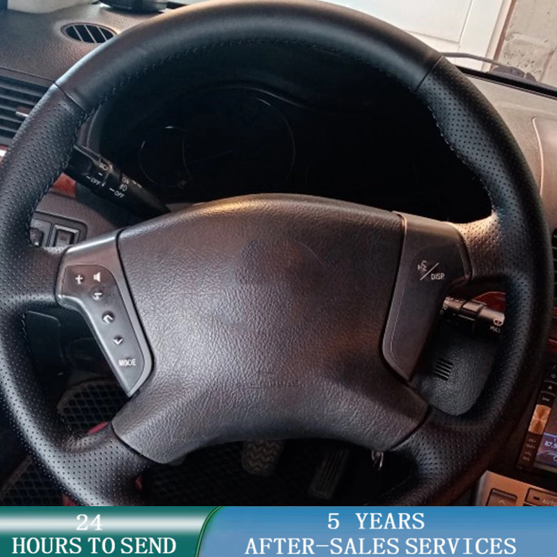 Car Steering Wheel Cover Anti Slip Breathable - Индивидуальные аксессуары Ручное шитье противоскользящая Кожаная