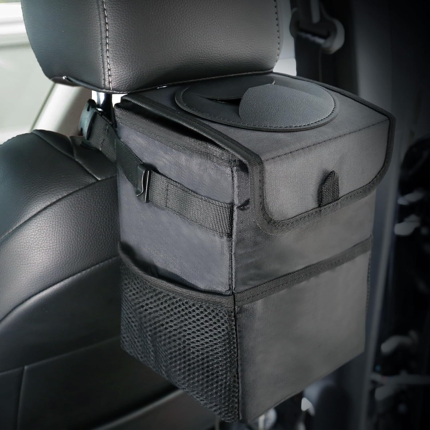 Waterproof Car Trash Can With Lid - Автомобильный мусорный бак 3-в-1 с крышкой