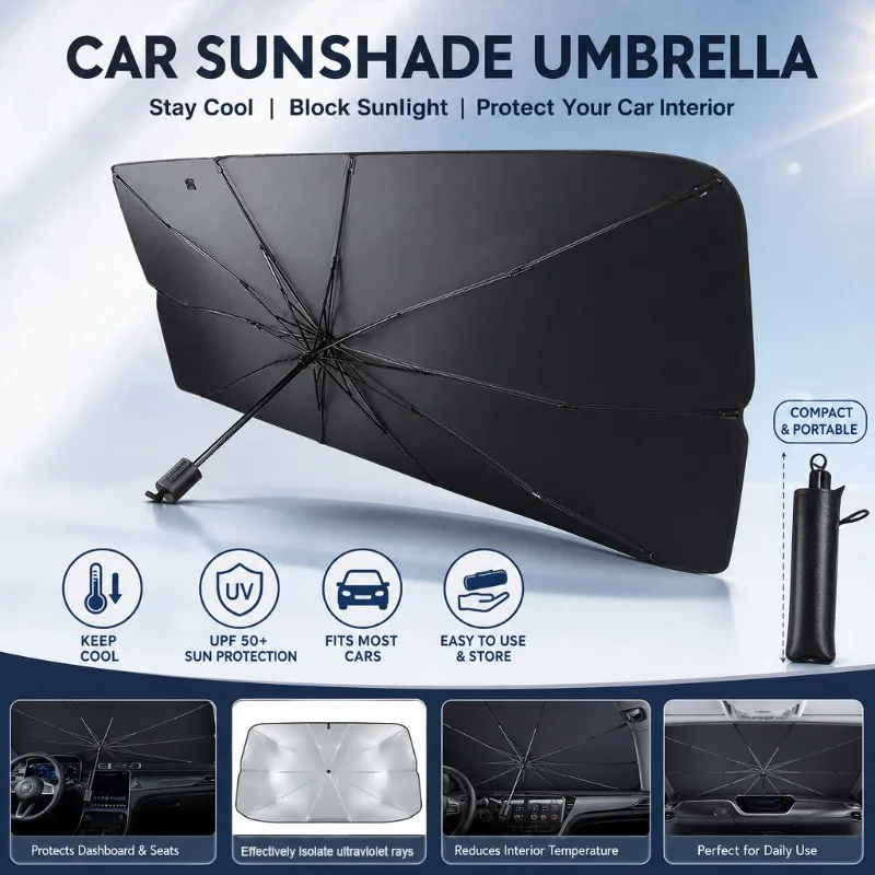 Car Sunshade Windshield Umbrella Foldable - Солнцезащитный зонт-шторка для лобового стекла автомобиля,
