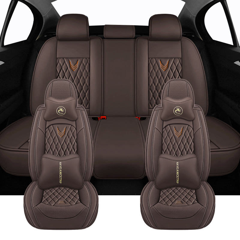Leather Car Seat Covers Full Set Universal - Полный комплект универсальных чехлов на автомобильные