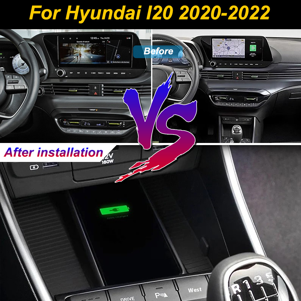 Wireless Car Charger Mount Fast Charging - 2DIN автомагнитола для Hyundai i20 2020-2022