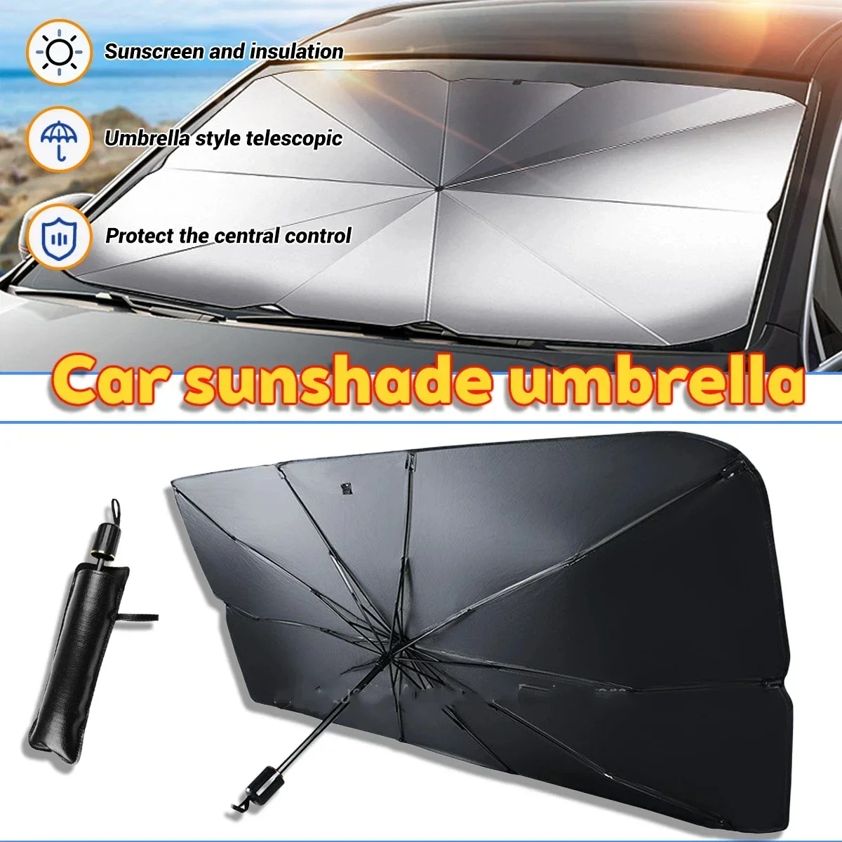 Автомобильный солнцезащитный э – обзор и цена Car Sunshade Windshield Umbrella Foldable