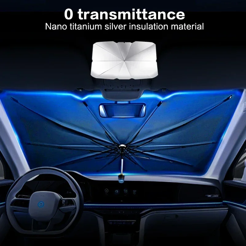 Солнцезащитный зонт для автомо – обзор и цена Car Sunshade Windshield Umbrella Foldable