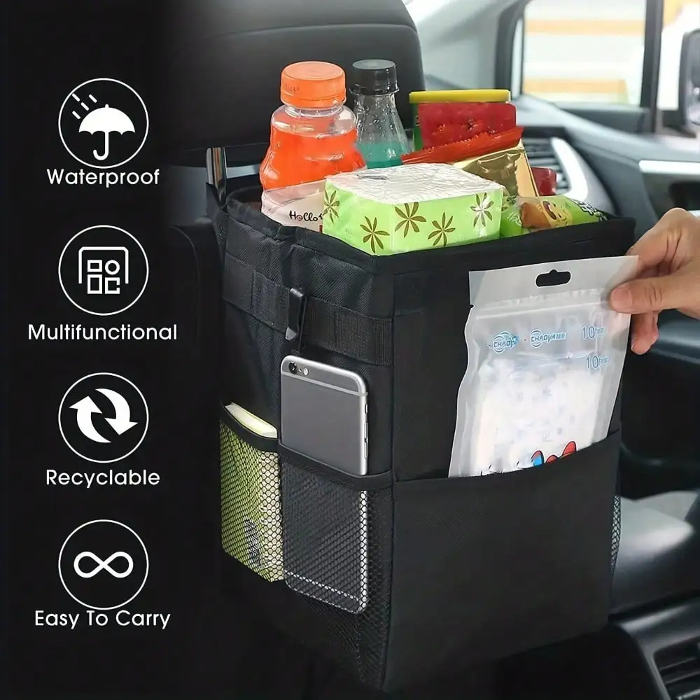 Портативный водонепроницаемый  – обзор и цена Waterproof Car Trash Can With Lid
