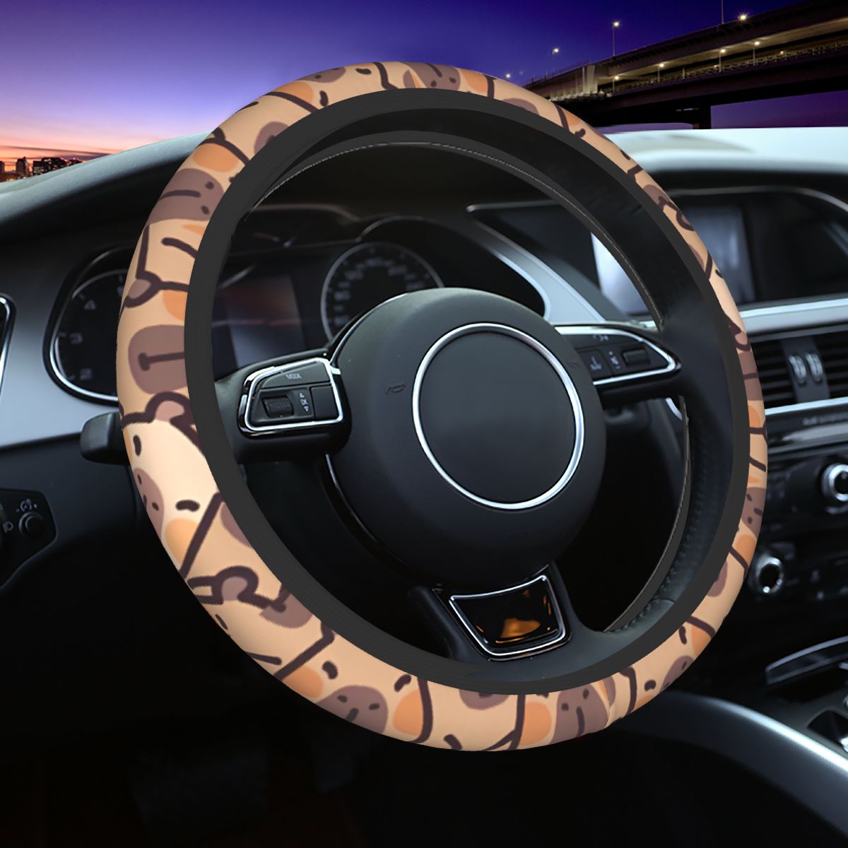Kawaii аниме капибара автомоби – обзор и цена Car Steering Wheel Cover Anti Slip Breathable
