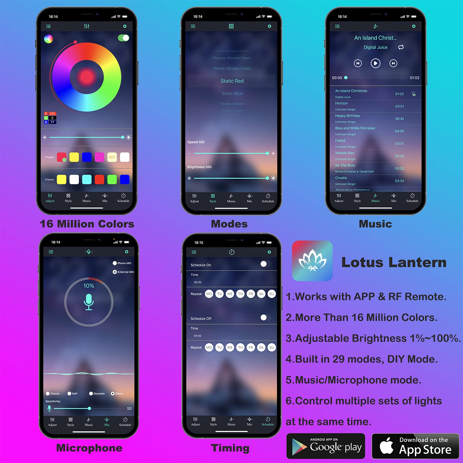 Светодиодная лента RGB для сал – обзор и цена Led Ambient Interior Car Lights App Control