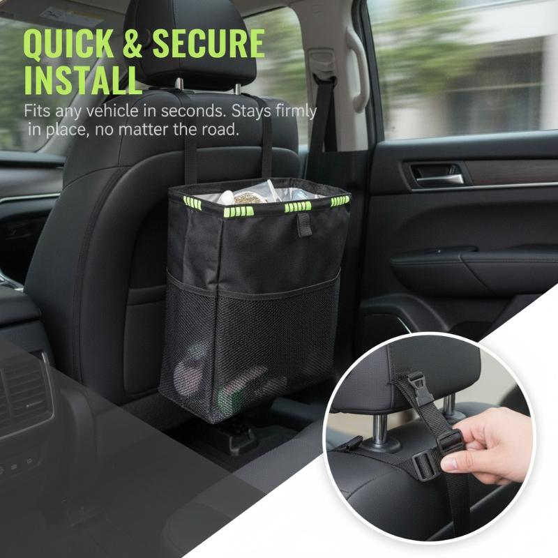 Складной автомобильный мусорны – обзор и цена Waterproof Car Trash Can With Lid
