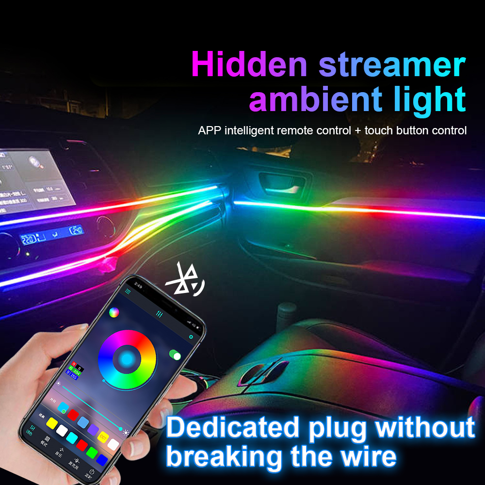 18 в 1, 64-цветная RGB-симфони – обзор и цена Led Ambient Interior Car Lights App Control