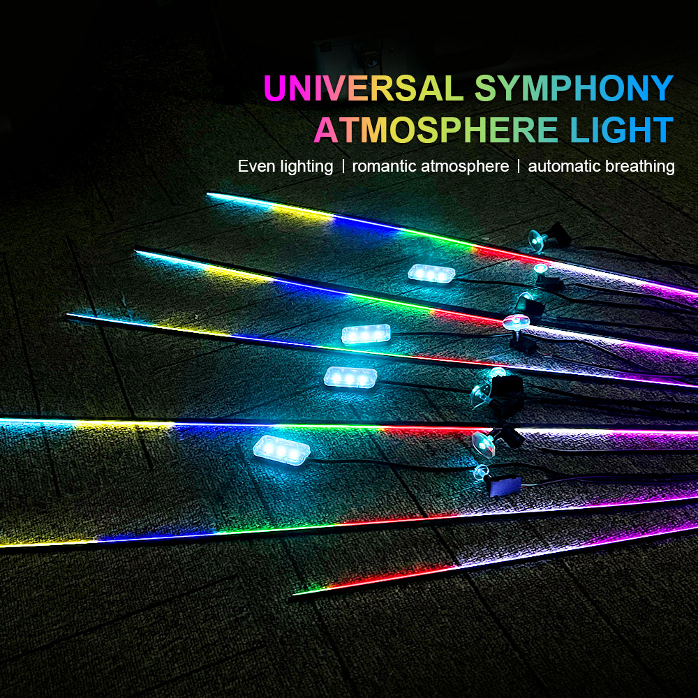 18 в 1, 64-цветная RGB-симфони – обзор и цена Led Ambient Interior Car Lights App Control