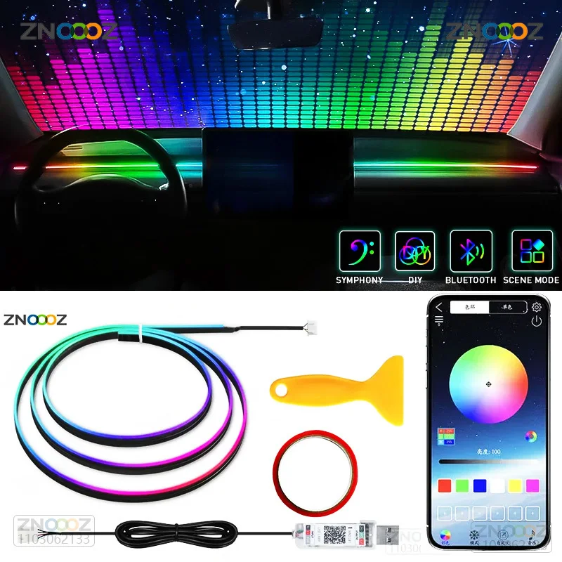 Автомобильное окружающее освещ – обзор и цена Led Ambient Interior Car Lights App Control