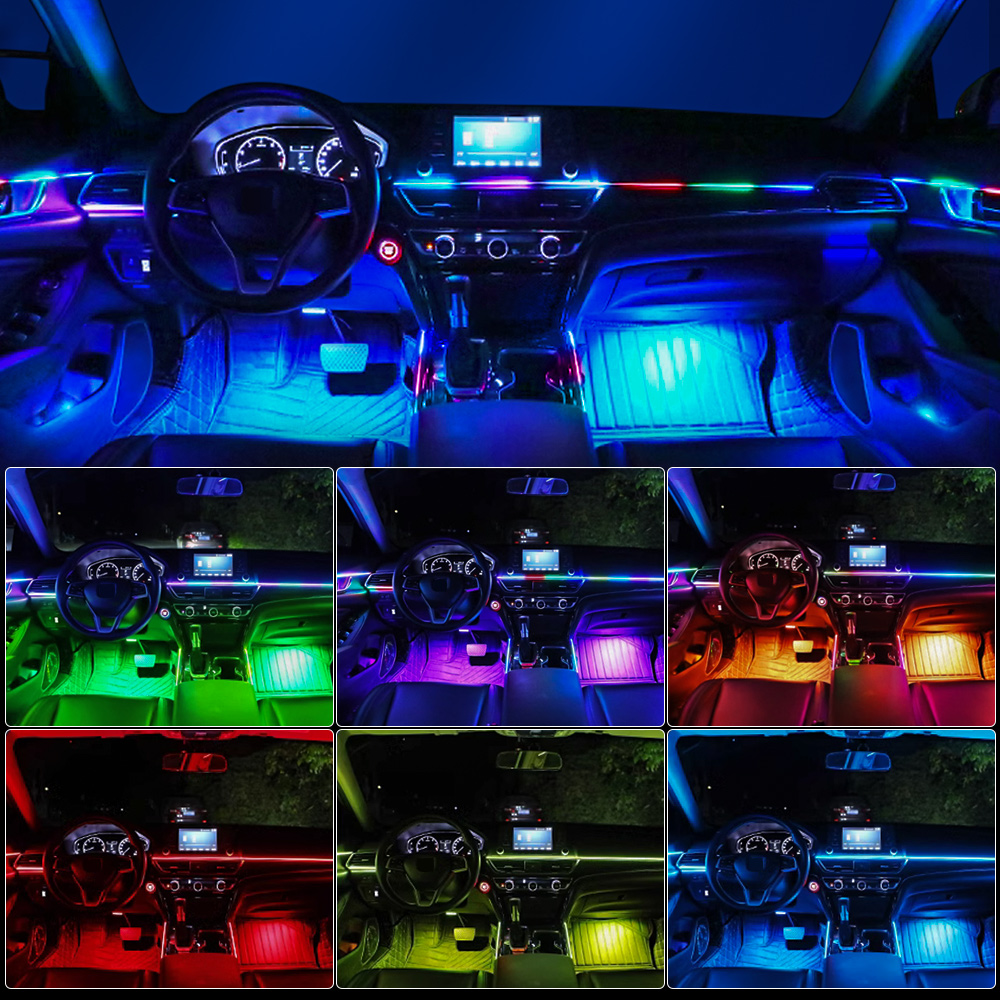 6/10/14/18 в 1, автомобильный  – обзор и цена Led Ambient Interior Car Lights App Control