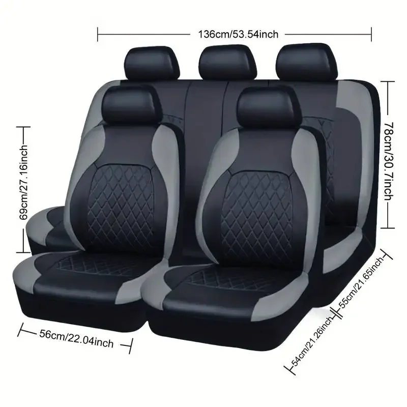 Универсальные чехлы для автомо – обзор и цена Leather Car Seat Covers Full Set Universal