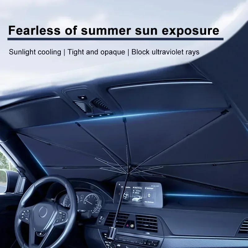 Солнцезащитный зонт для автомо – обзор и цена Car Sunshade Windshield Umbrella Foldable