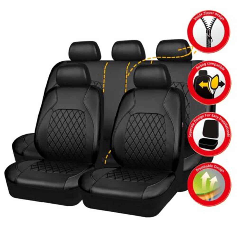 Универсальный набор чехлов на  – обзор и цена Leather Car Seat Covers Full Set Universal