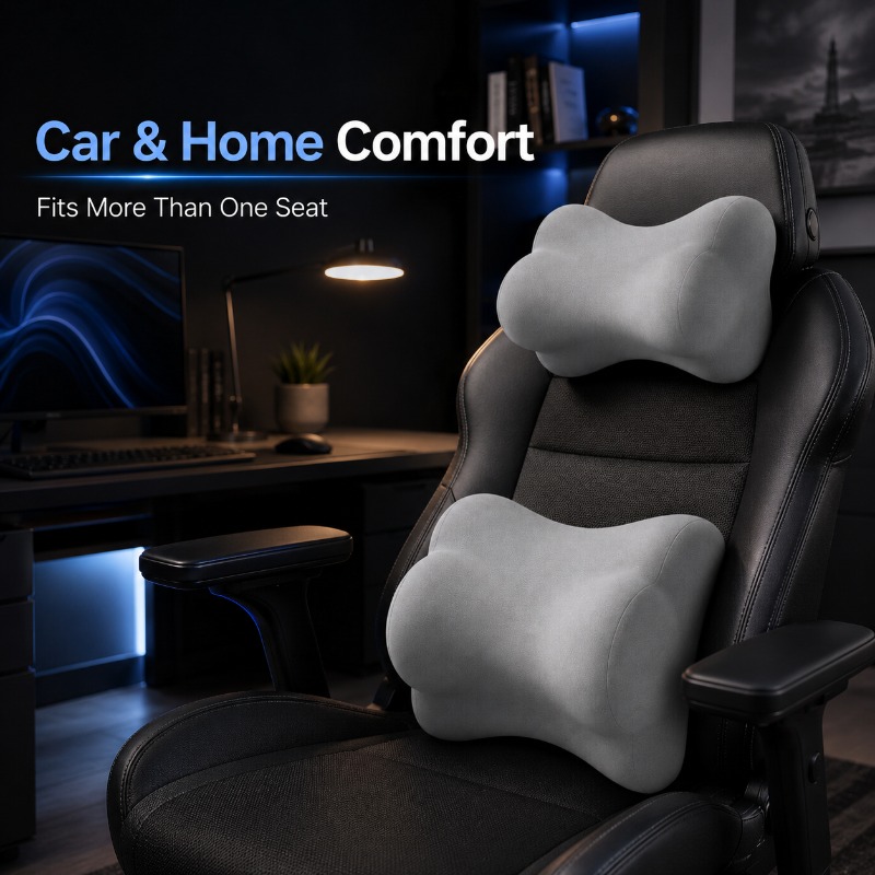 Универсальная автомобильная по – обзор и цена Memory Foam Car Neck Pillow Lumbar Support