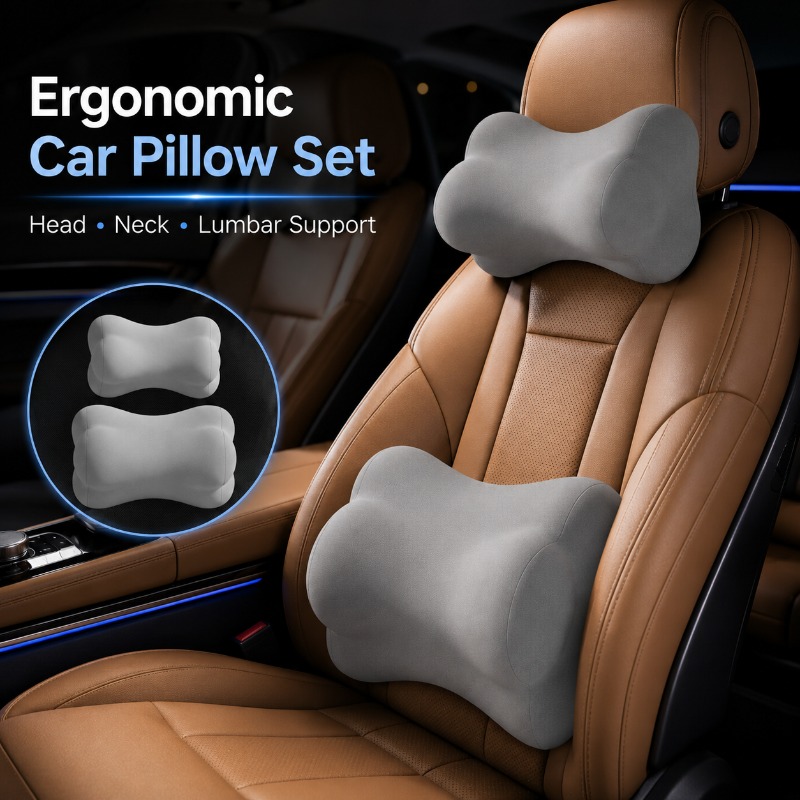 Универсальная автомобильная по – обзор и цена Memory Foam Car Neck Pillow Lumbar Support