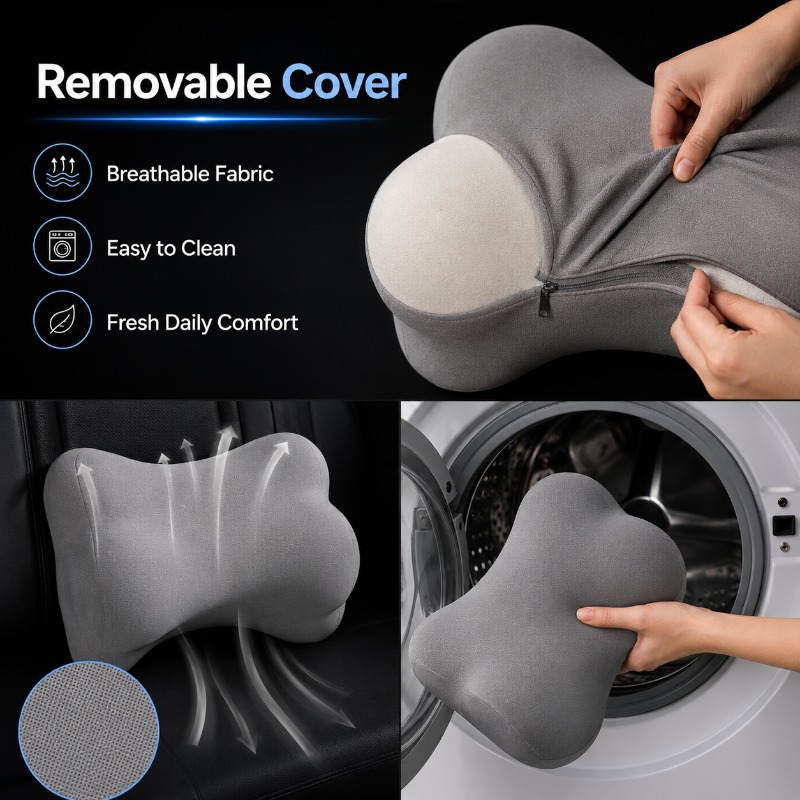 Универсальная автомобильная по – обзор и цена Memory Foam Car Neck Pillow Lumbar Support