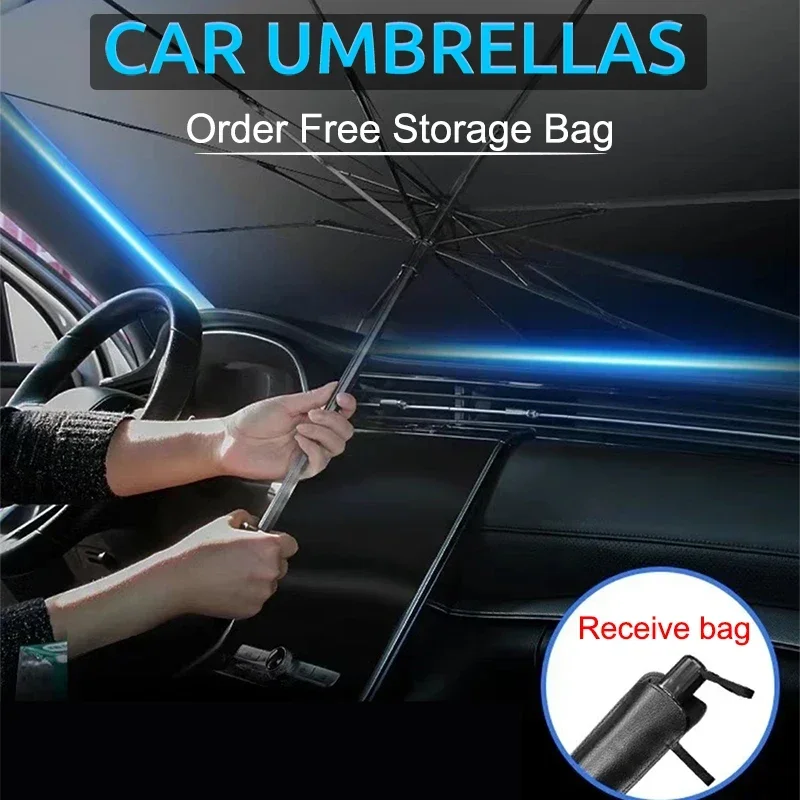 Складной зонт-солнцезащита для – обзор и цена Car Sunshade Windshield Umbrella Foldable