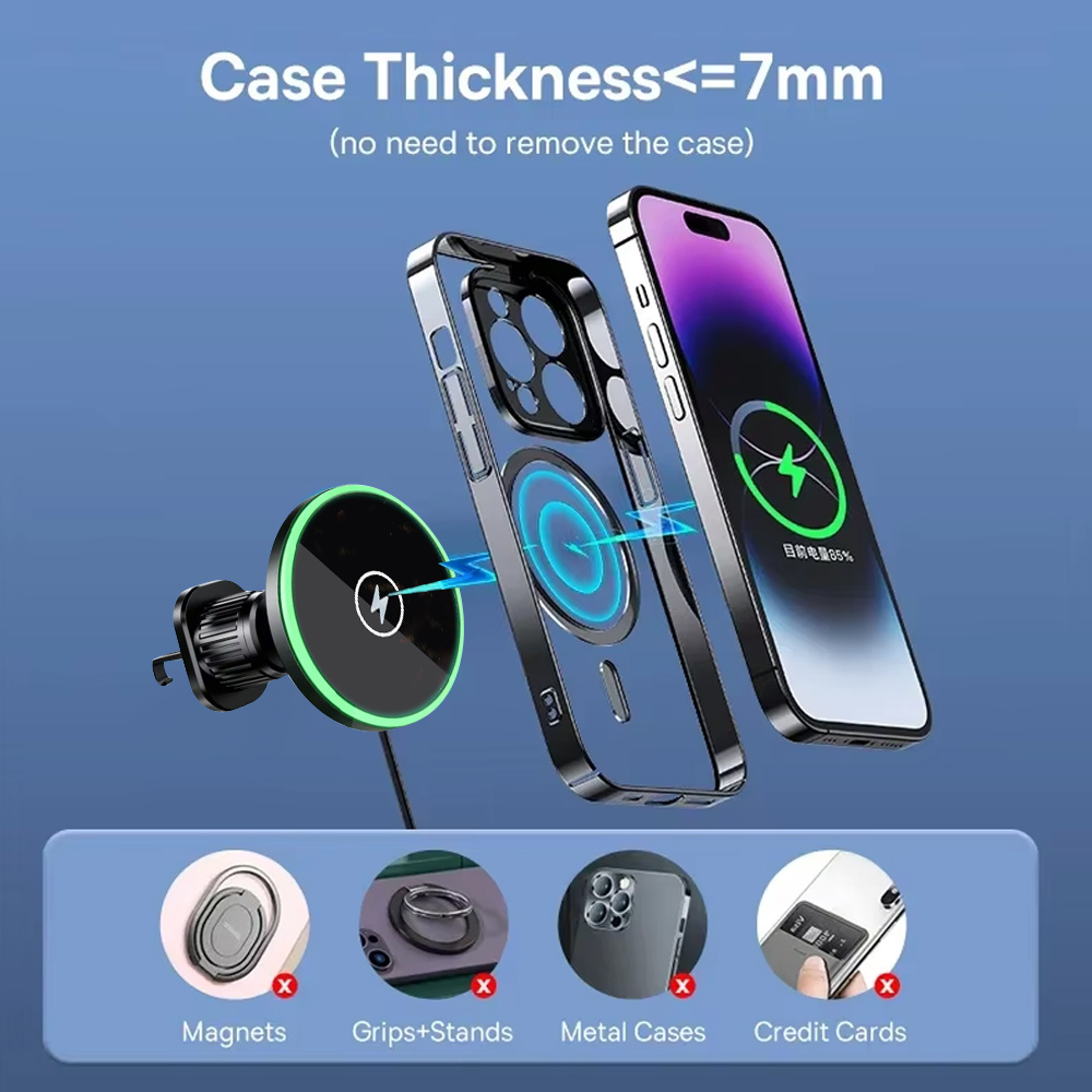 Беспроводное магнитное автомоб – обзор и цена Wireless Car Charger Mount Fast Charging