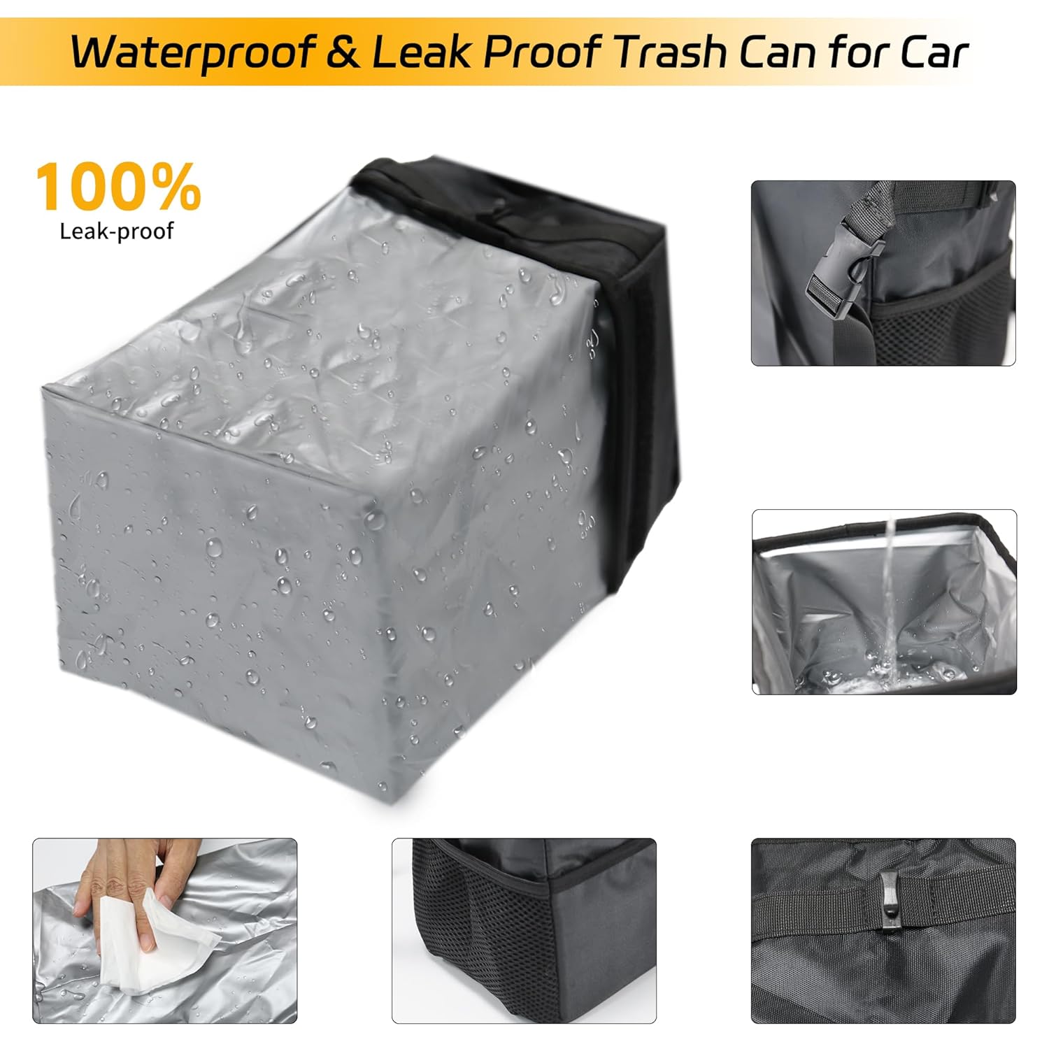 Автомобильный мусорный бак 3-в – обзор и цена Waterproof Car Trash Can With Lid