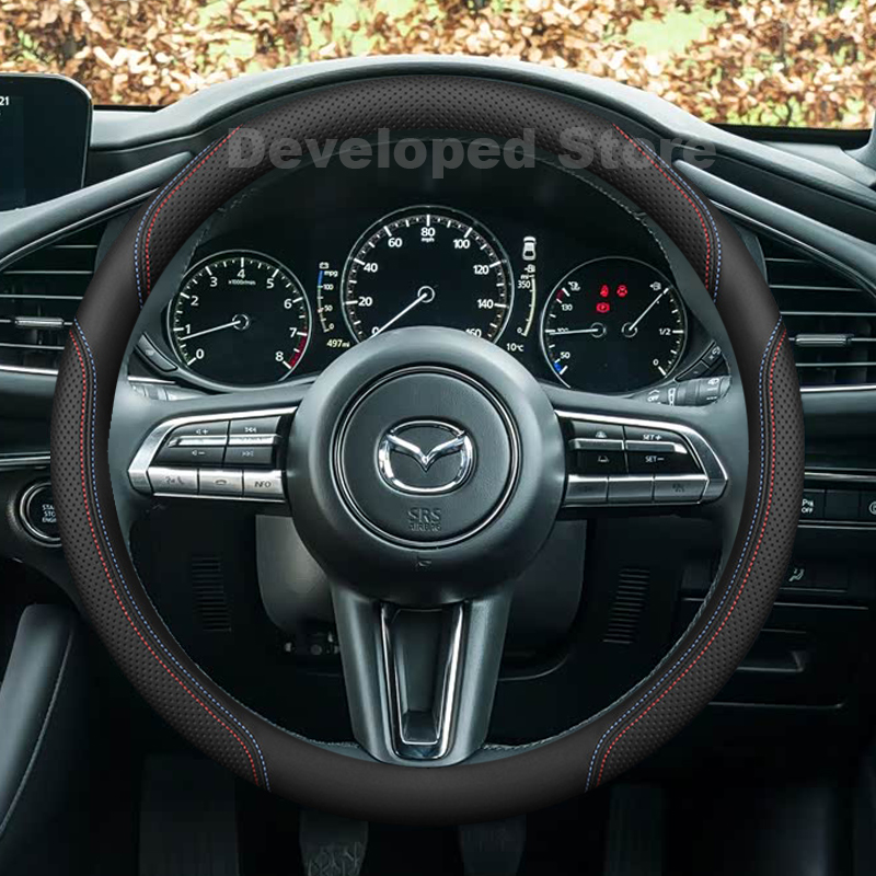 Кожаный чехол на руль для Mazd – обзор и цена Car Steering Wheel Cover Anti Slip Breathable