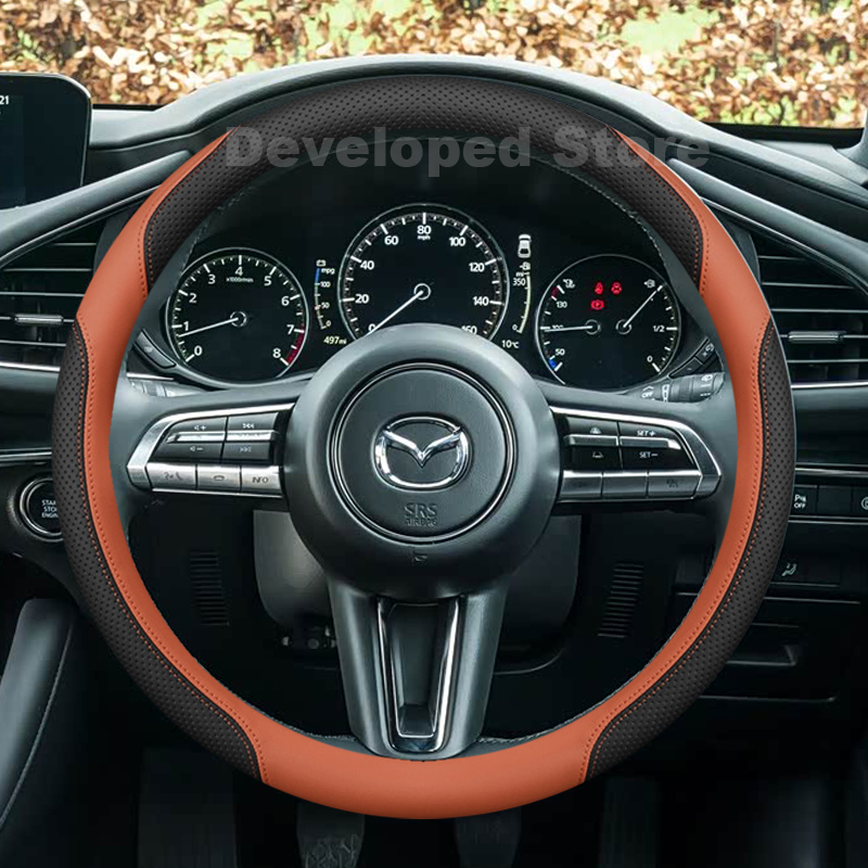 Кожаный чехол на руль для Mazd – обзор и цена Car Steering Wheel Cover Anti Slip Breathable