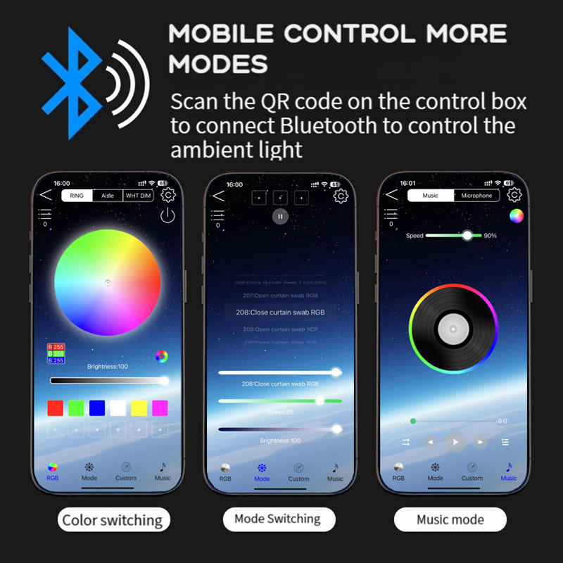 Автомобильные светодиодный све – обзор и цена Led Ambient Interior Car Lights App Control